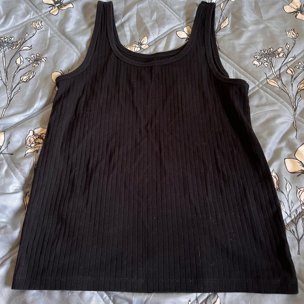 Aerie Black Ribbed Tank Top